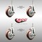 Service Caster 5 Inch 316SS Maroon Polyurethane Swivel 12mm Threaded Stem Caster Set Brake SS316TS20S514-PPUB-MRN-TLB-M1215-4 - alternate 4